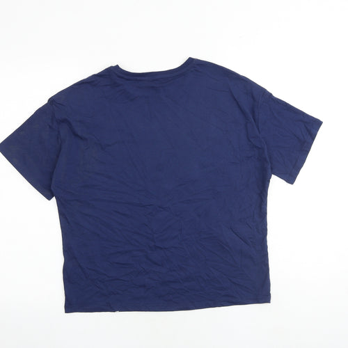 Marks and Spencer Girls Blue Cotton Pullover T-Shirt Size 12-13 Years Crew Neck Pullover - New York City