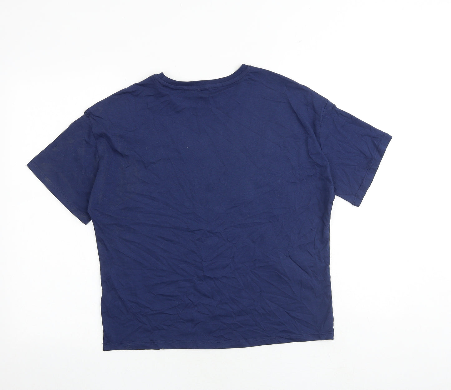 Marks and Spencer Girls Blue Cotton Pullover T-Shirt Size 12-13 Years Crew Neck Pullover - New York City