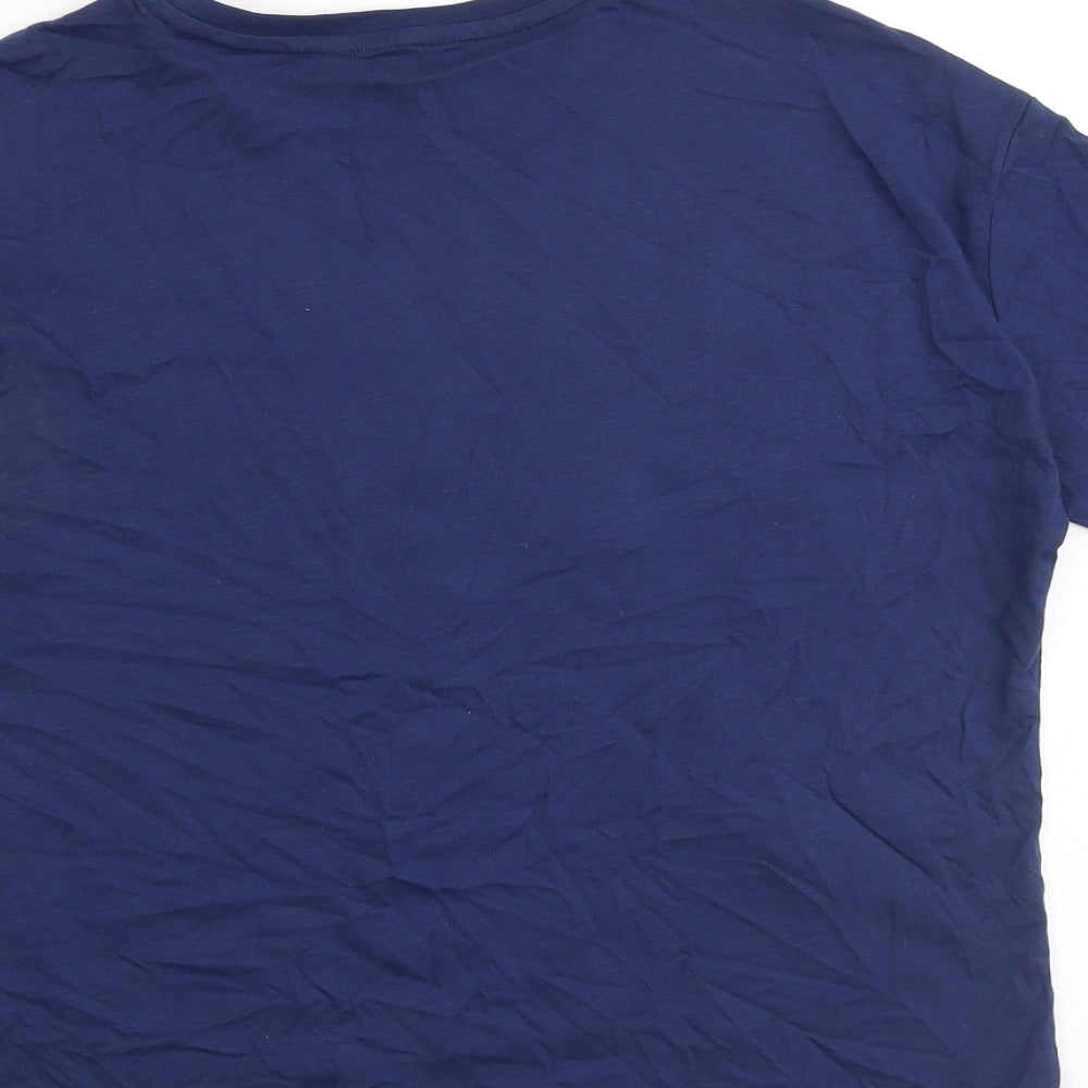 Marks and Spencer Girls Blue Cotton Pullover T-Shirt Size 12-13 Years Crew Neck Pullover - New York City