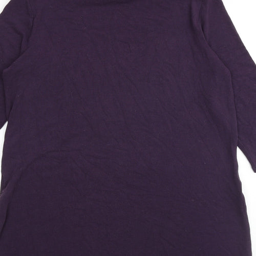 Marks and Spencer Womens Purple Roll Neck Polyester Pullover Jumper Size 14 Pullover
