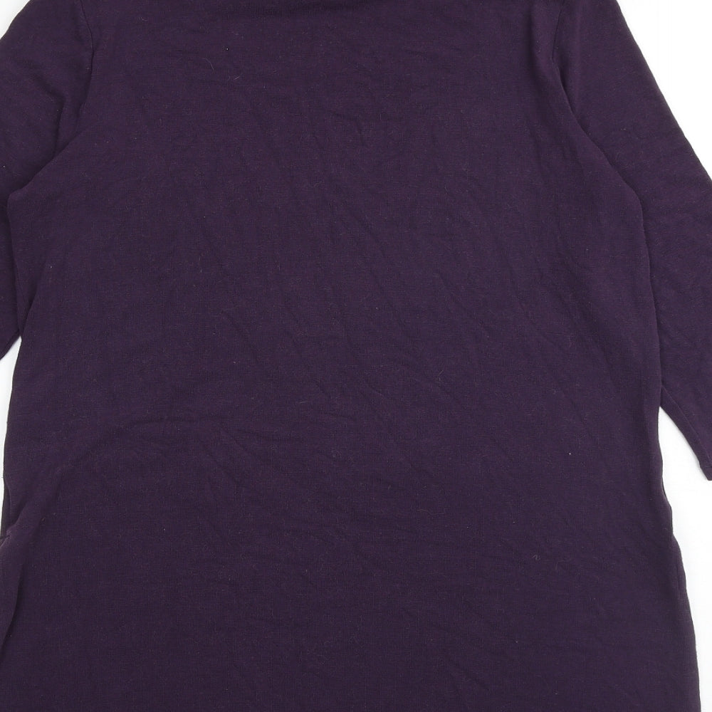 Marks and Spencer Womens Purple Roll Neck Polyester Pullover Jumper Size 14 Pullover