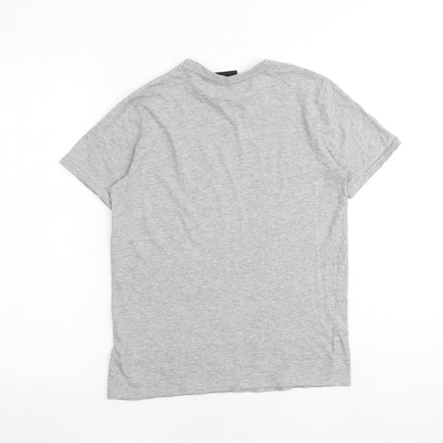 Fortnite Boys Grey 100% Cotton Basic T-Shirt Size M Round Neck Pullover