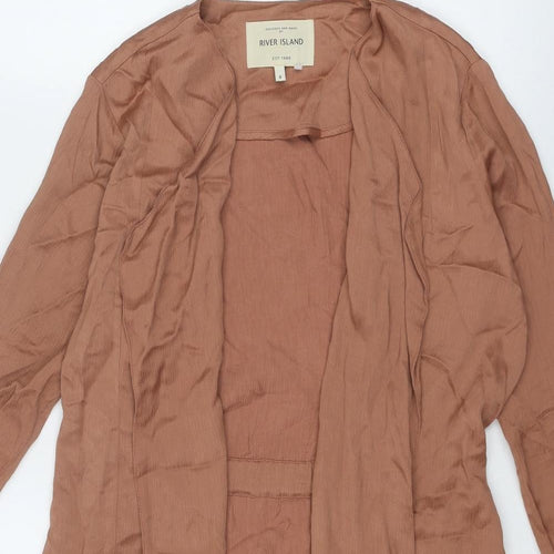 River Island Womens Brown Viscose Kimono Blouse Size 8 V-Neck