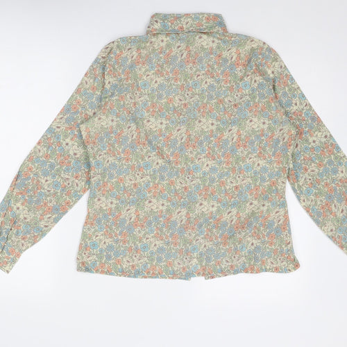 Prova Womens Multicoloured Floral Polyester Basic Button-Up Size 16 Collared