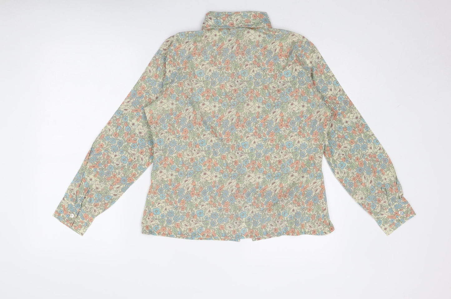 Prova Womens Multicoloured Floral Polyester Basic Button-Up Size 16 Collared