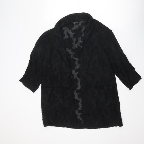 Topshop Womens Black Viscose Kimono Blouse Size 8 V-Neck