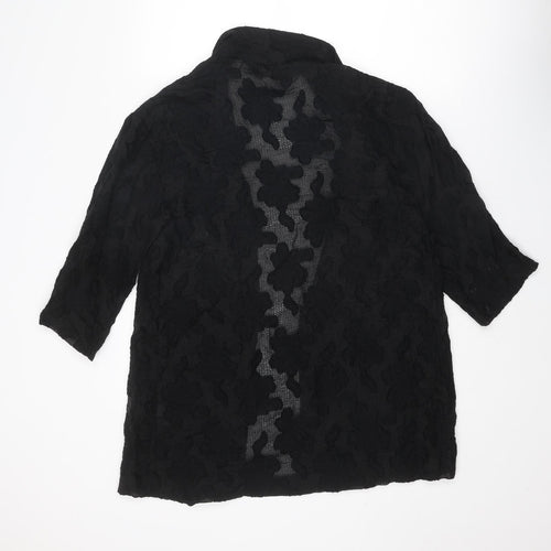 Topshop Womens Black Viscose Kimono Blouse Size 8 V-Neck