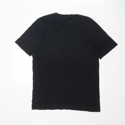 Nike Mens Black Cotton Pullover T-Shirt Size S V-Neck Pullover
