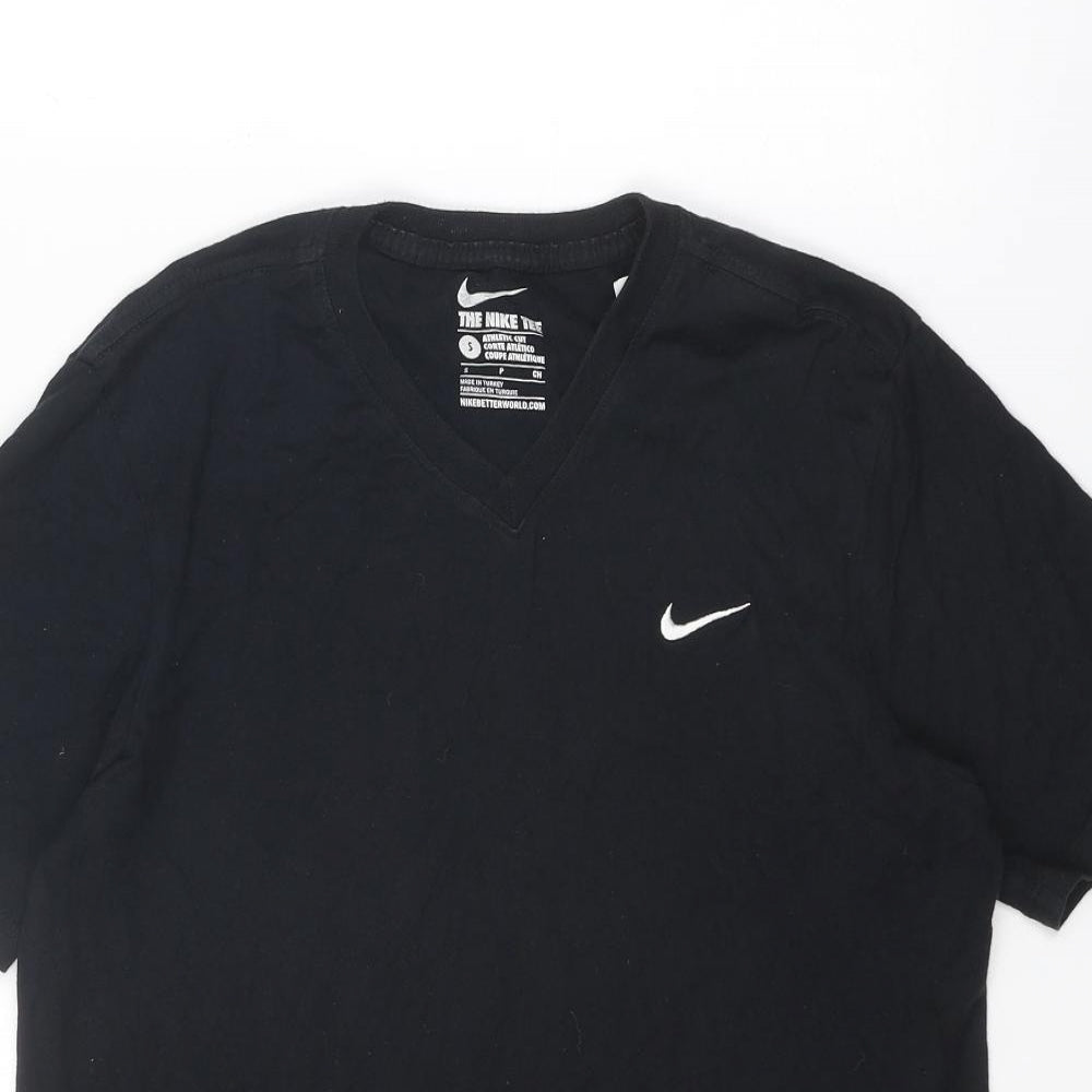 Nike Mens Black Cotton Pullover T-Shirt Size S V-Neck Pullover