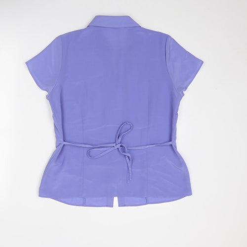Bonmarché Womens Purple Polyester Basic Button-Up Size 14 Collared