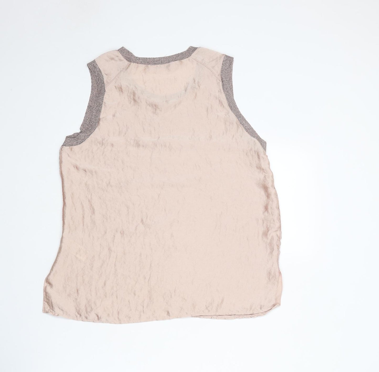 Zara Womens Pink Polyester Basic Tank Size L Scoop Neck