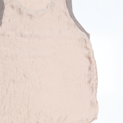 Zara Womens Pink Polyester Basic Tank Size L Scoop Neck