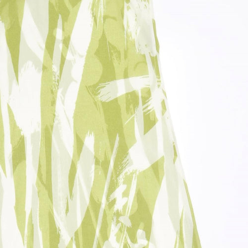 Debenhams Womens Green Geometric Polyester Slip Dress Size 10 Round Neck Pullover