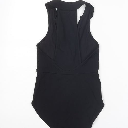 Topshop Womens Black Polyester Bodysuit One-Piece Size 6 Snap