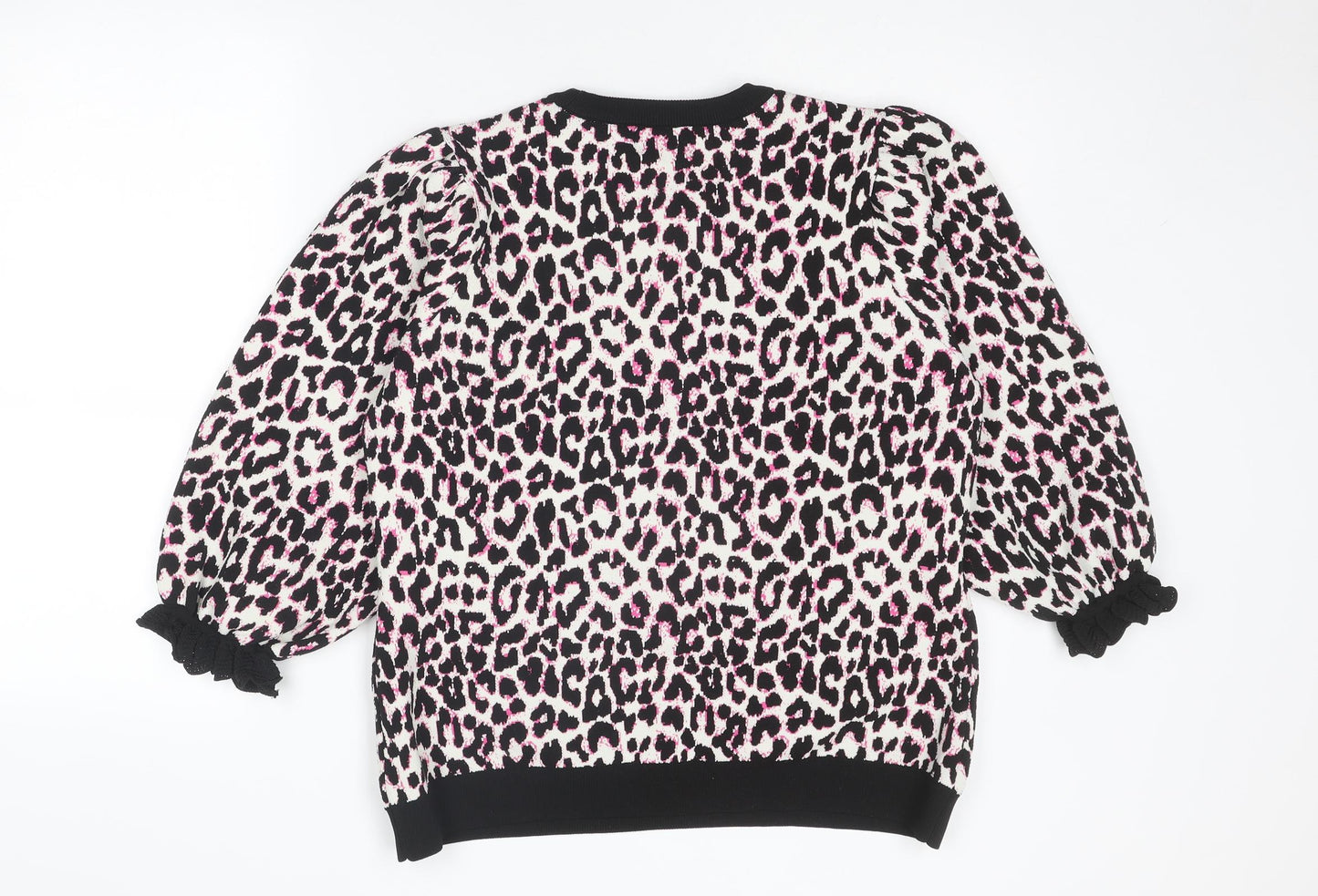 Savida Womens Multicoloured Round Neck Animal Print Polyester Pullover Jumper Size 16 - Leopard pattern