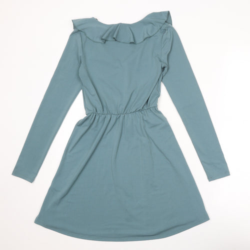 Divided by H&M Womens Blue Polyester Fit & Flare Size 6 V-Neck Pullover