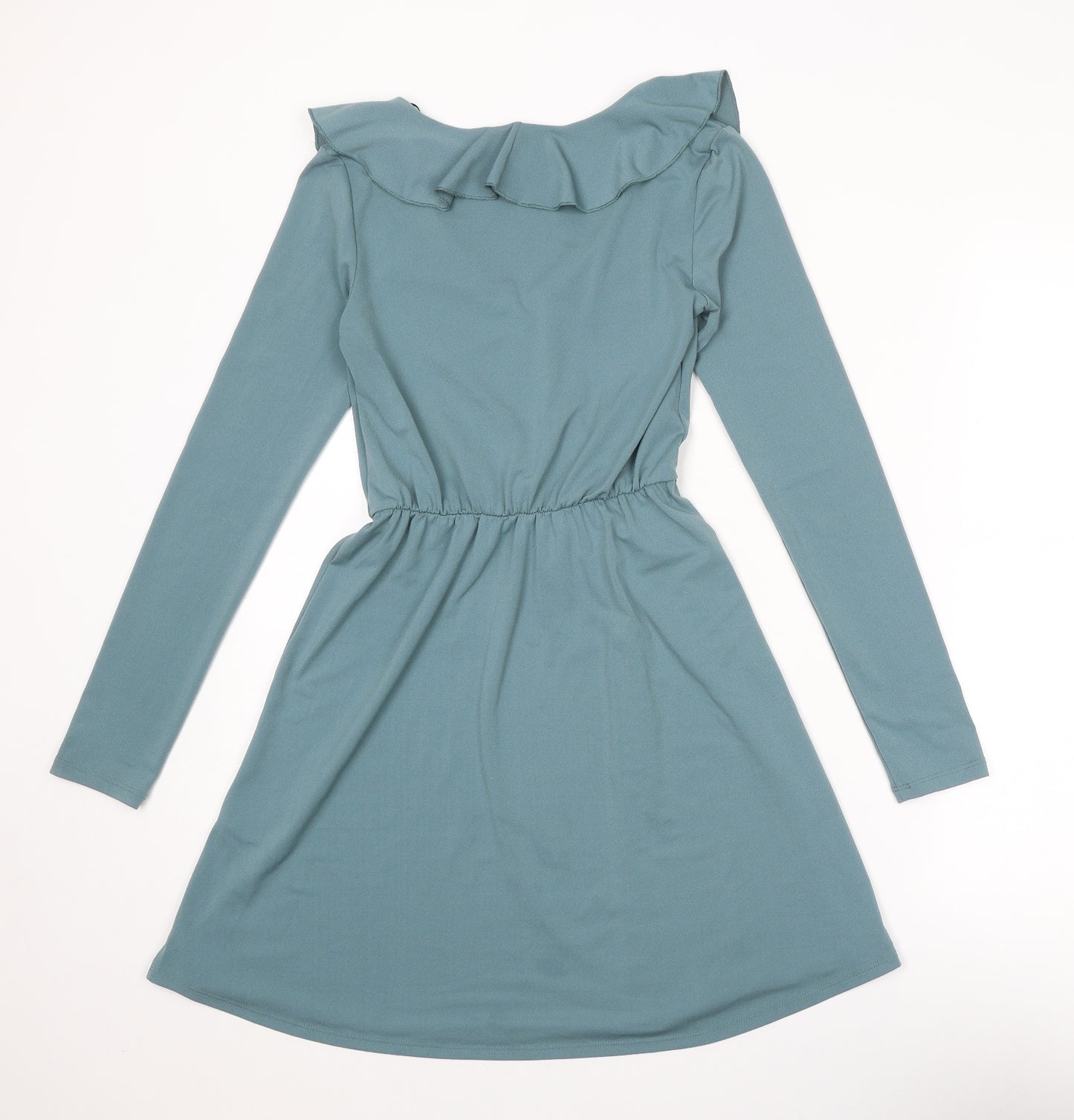 Divided by H&M Womens Blue Polyester Fit & Flare Size 6 V-Neck Pullover