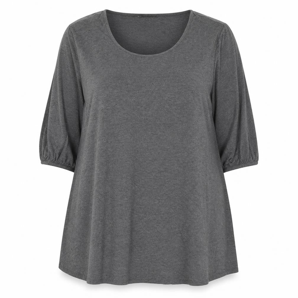 Front view of Capsule women’s grey viscose a-line, size UK 20, round neck pullover
