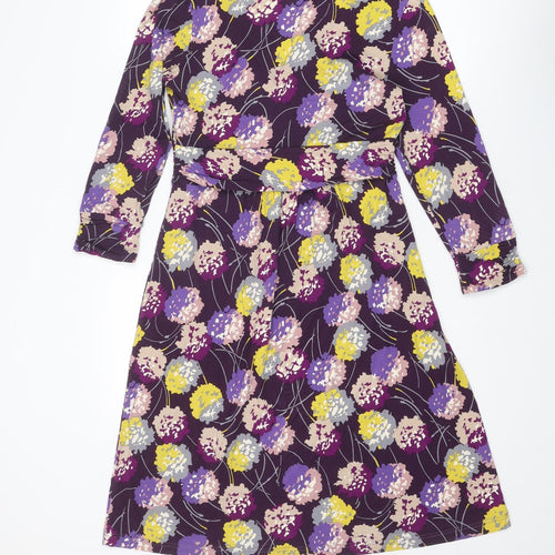 Boden Womens Multicoloured Geometric Viscose Trapeze & Swing Size 12 V-Neck Pullover