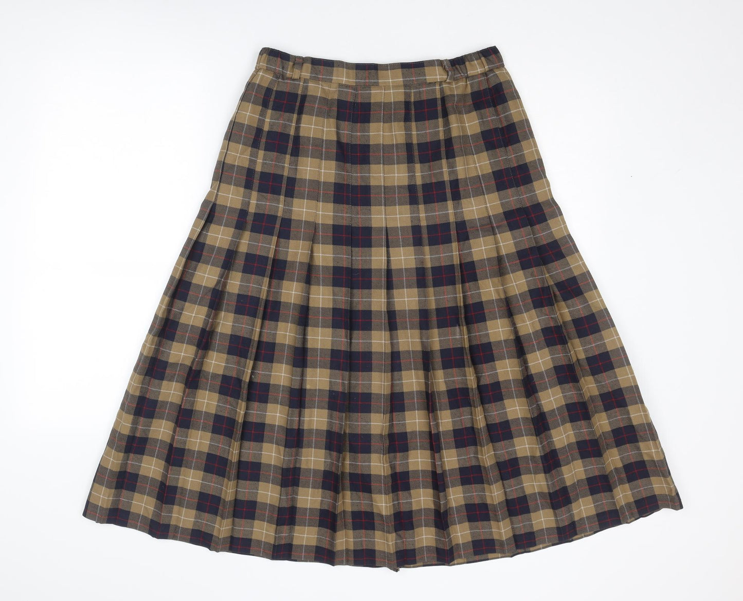 Ian Womens Multicoloured Plaid Polyester A-Line Skirt Size 14 Zip
