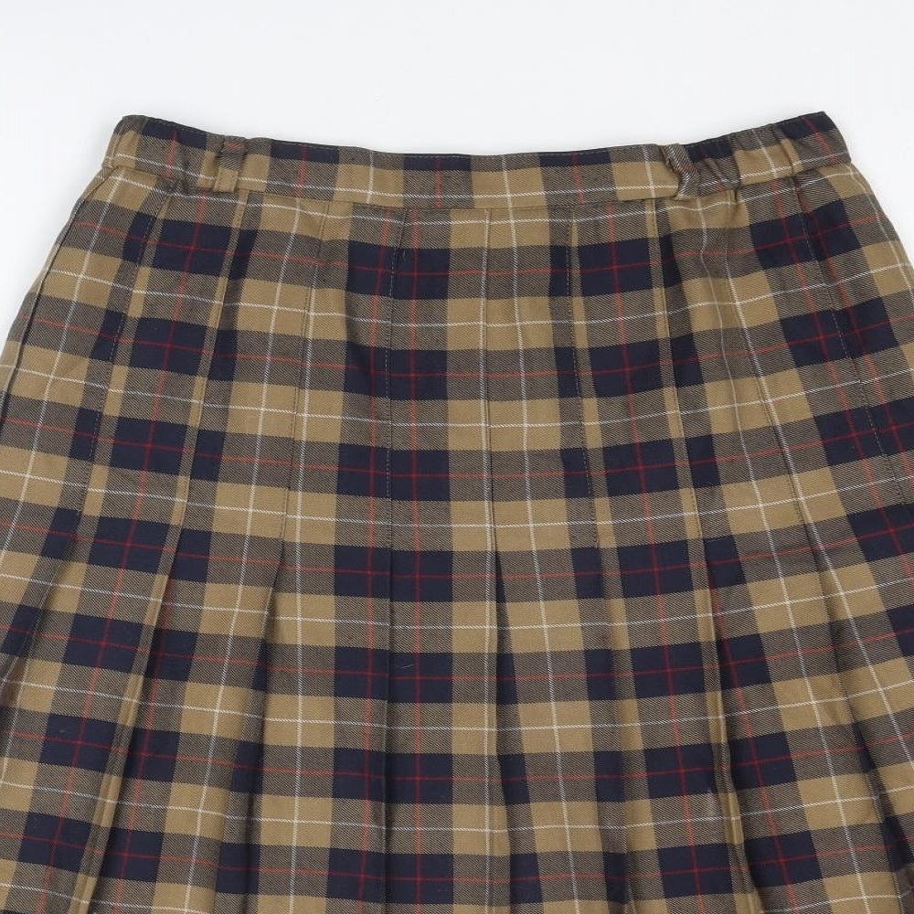 Ian Womens Multicoloured Plaid Polyester A-Line Skirt Size 14 Zip