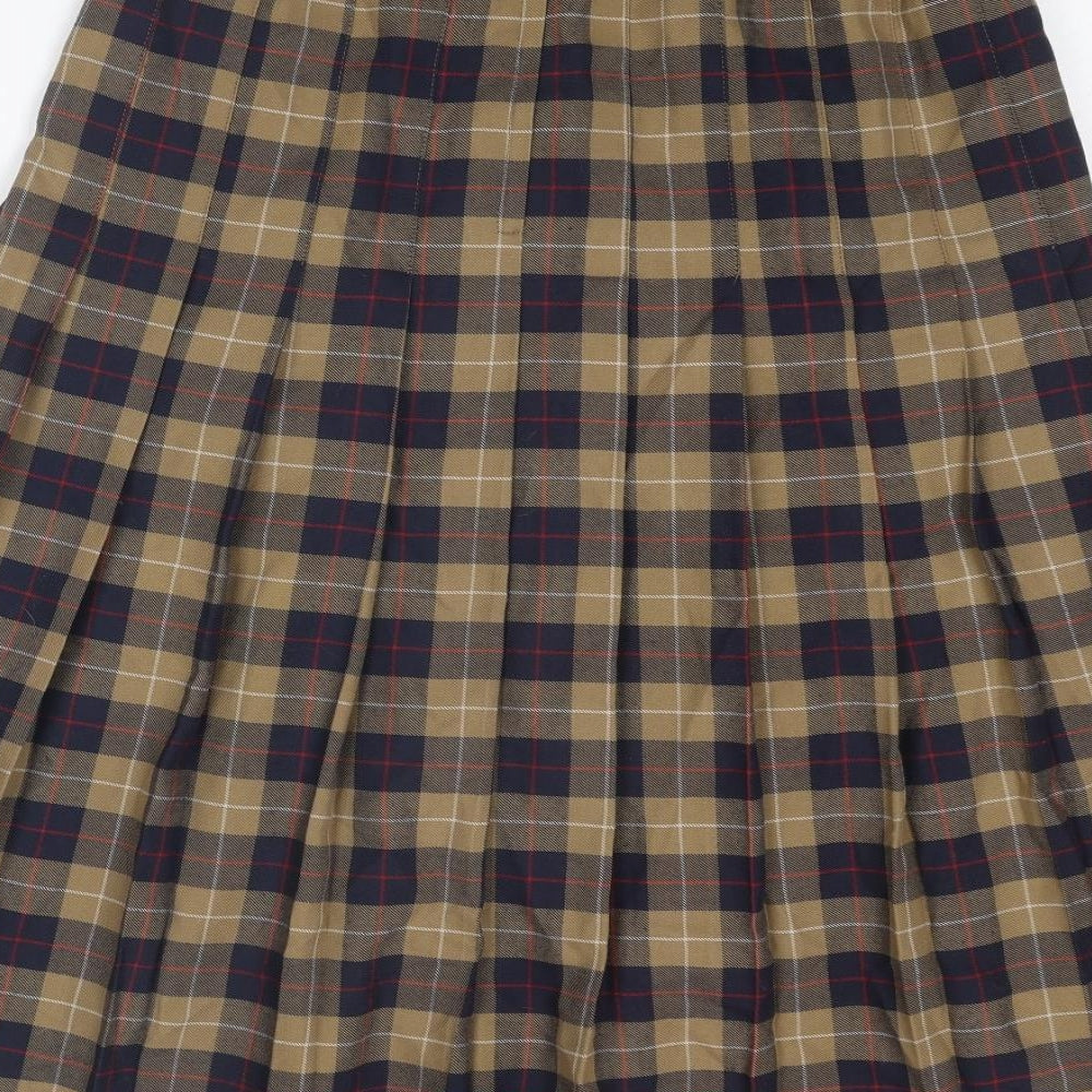 Ian Womens Multicoloured Plaid Polyester A-Line Skirt Size 14 Zip