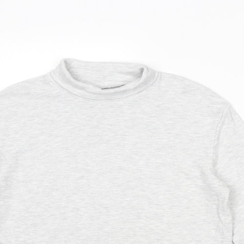 Marks and Spencer Boys Grey Cotton Basic T-Shirt Size 10-11 Years Mock Neck Pullover