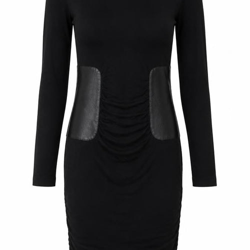 Faith Connexion Womens Black Polyester Bodycon Size S Round Neck Zip