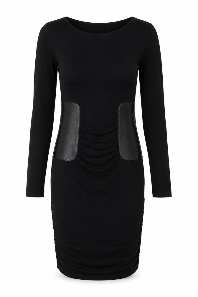Faith Connexion Womens Black Polyester Bodycon Size S Round Neck Zip