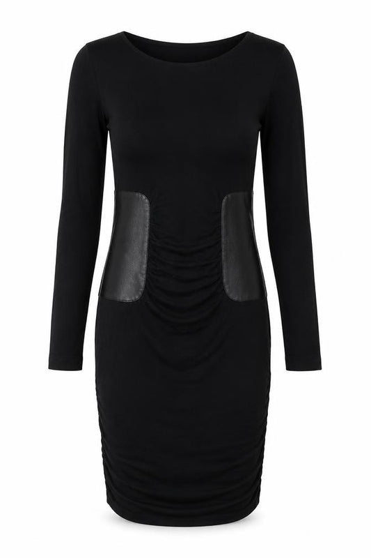 Faith Connexion Womens Black Polyester Bodycon Size S Round Neck Zip