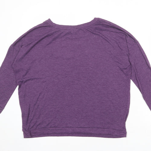 Dorothy Perkins Womens Purple Polyester Basic Blouse Size 12 Round Neck - Heart Print