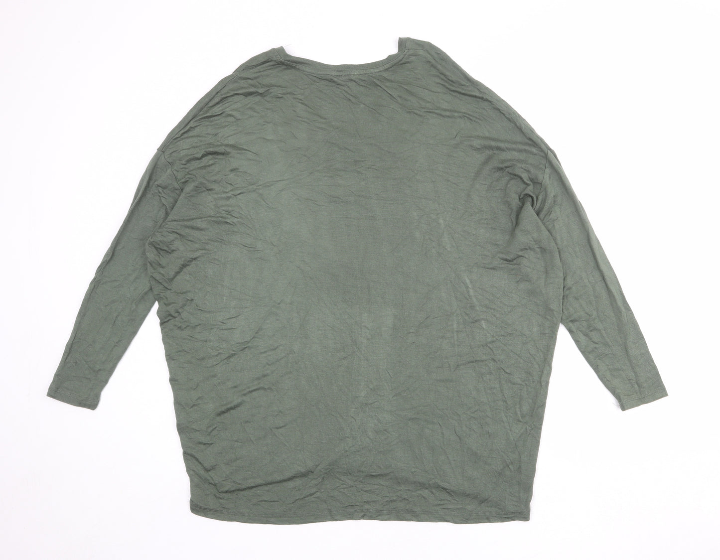 Hush Womens Green Viscose Basic Blouse Size S V-Neck