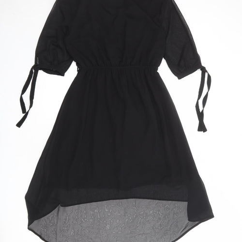 Select Womens Black Polyester Fit & Flare Size 12 V-Neck Pullover