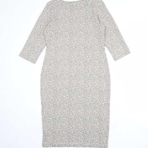 Dorothy Perkins Womens Grey Animal Print Polyester Bodycon Size 12 Round Neck Pullover - Leopard pattern