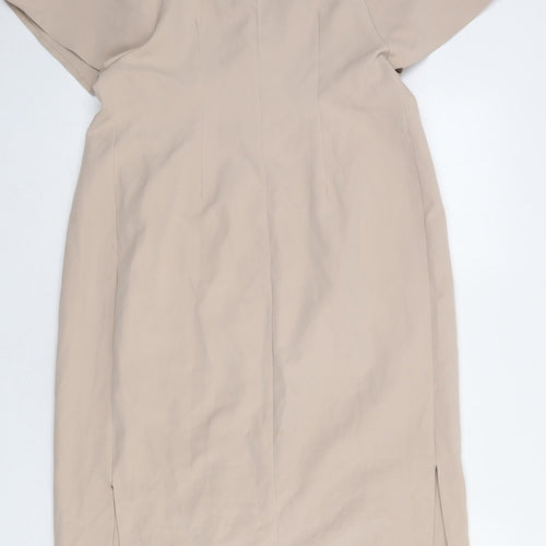 ASOS Womens Beige Polyester Shift Size 10 V-Neck Pullover