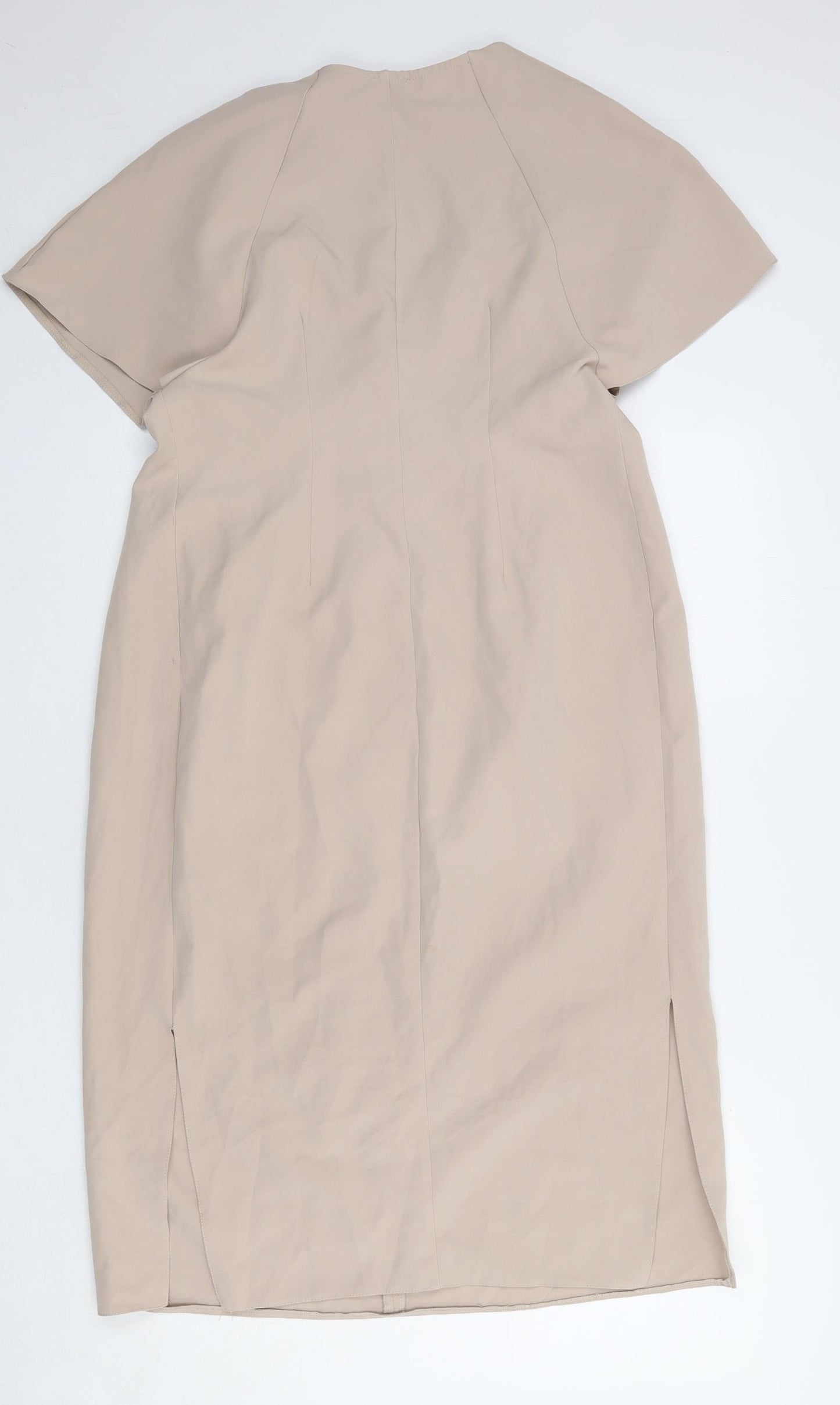 ASOS Womens Beige Polyester Shift Size 10 V-Neck Pullover
