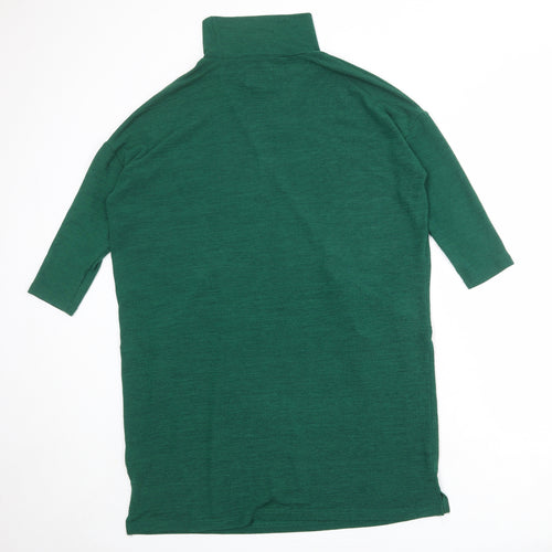 Joy Womens Green Polyester Jumper Dress Size 10 High Neck Pullover