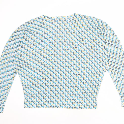 Monoprix Womens Multicoloured Round Neck Geometric 100% Cotton Pullover Jumper Size M