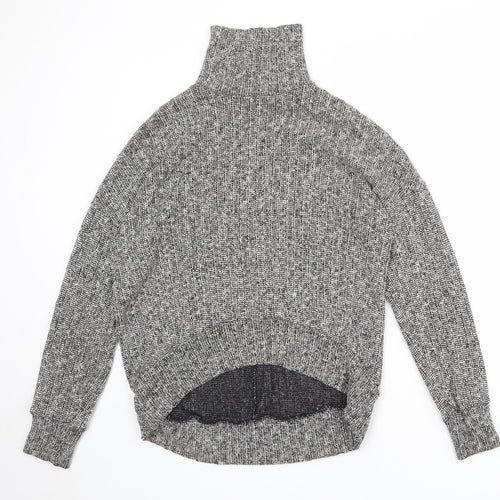 Topshop Womens Grey High Neck Polyester Pullover Jumper Size 10