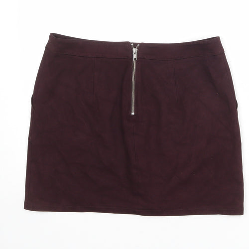 Dorothy Perkins Womens Purple Polyester A-Line Skirt Size 12 Zip