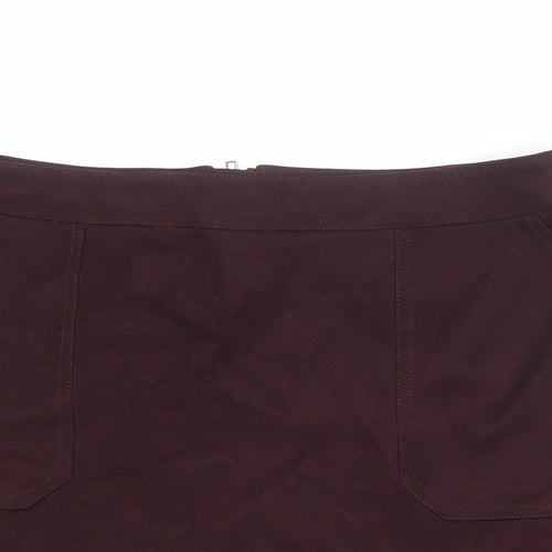 Dorothy Perkins Womens Purple Polyester A-Line Skirt Size 12 Zip