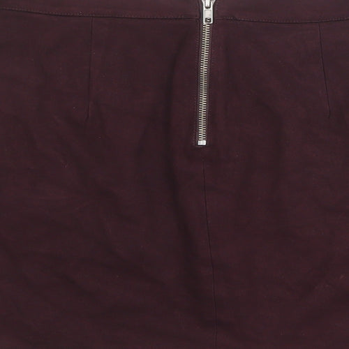 Dorothy Perkins Womens Purple Polyester A-Line Skirt Size 12 Zip