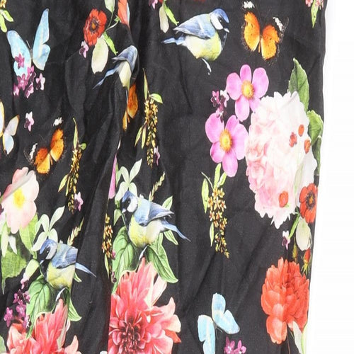NEXT Womens Black Cotton Chino Trousers Size 14 Regular Zip
