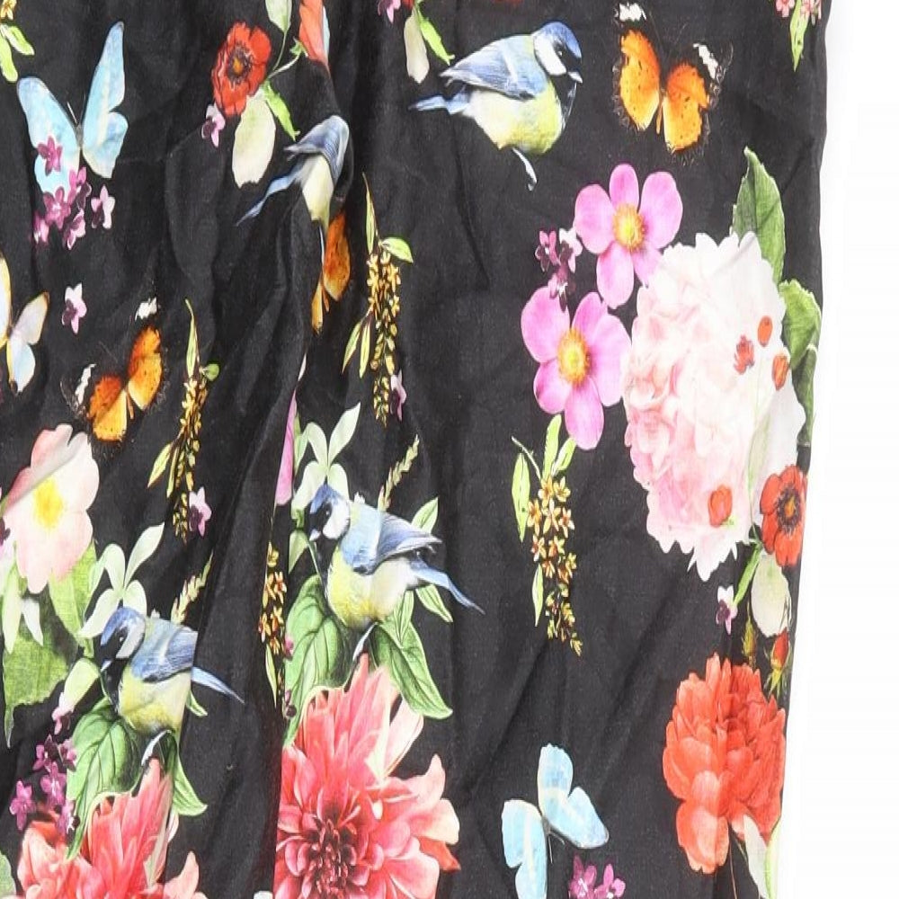 NEXT Womens Black Cotton Chino Trousers Size 14 Regular Zip
