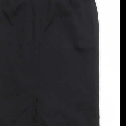 St Michael Womens Black Polyester Straight & Pencil Skirt Size 14 Zip