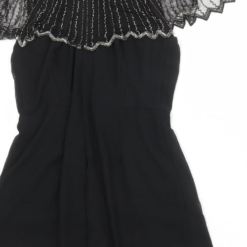 TFNC Womens Black Polyester Playsuit One-Piece Size M Zip