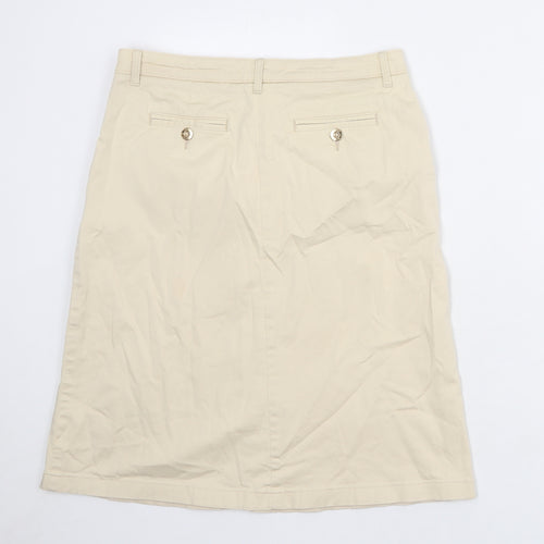 Per Una Womens Beige Polyester A-Line Skirt Size 12 Zip
