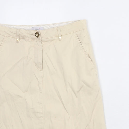 Per Una Womens Beige Polyester A-Line Skirt Size 12 Zip