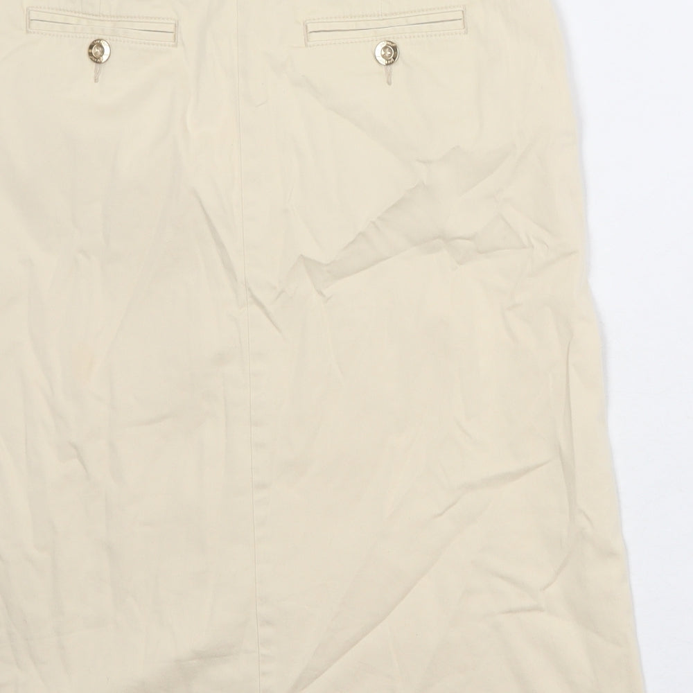 Per Una Womens Beige Polyester A-Line Skirt Size 12 Zip