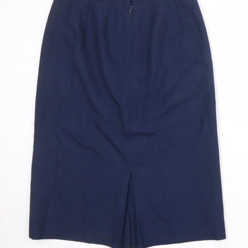 Brook Taverner Womens Blue Polyester A-Line Skirt Size 14 Zip